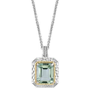 Effy Fine Jewelry Silver 5.32 Ct. Tw. Diamond & Green Amethyst Necklace